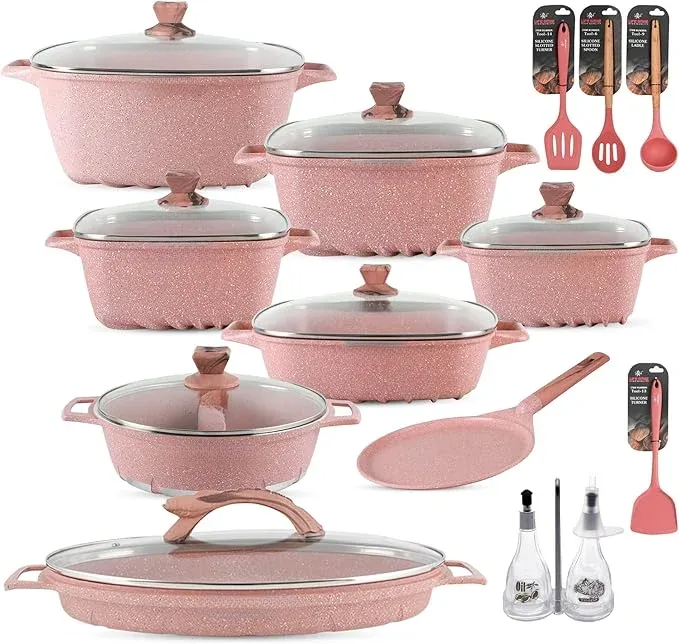 🔥 Last Day For Clearance !Cookware Set 29 Pieces Non Stick Multi Layer Granite Coating