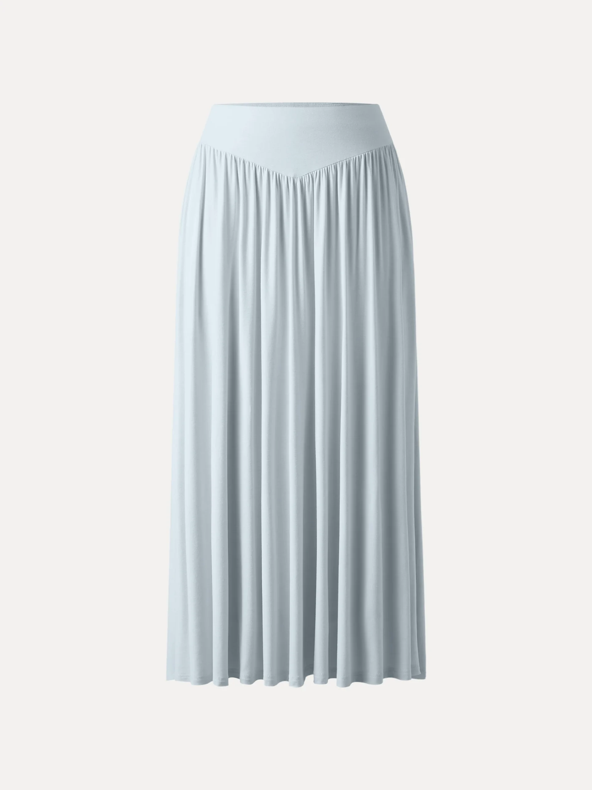 Ultrasoft V-shape Waist Gathred Maxi Circle Skirt with Pockets
