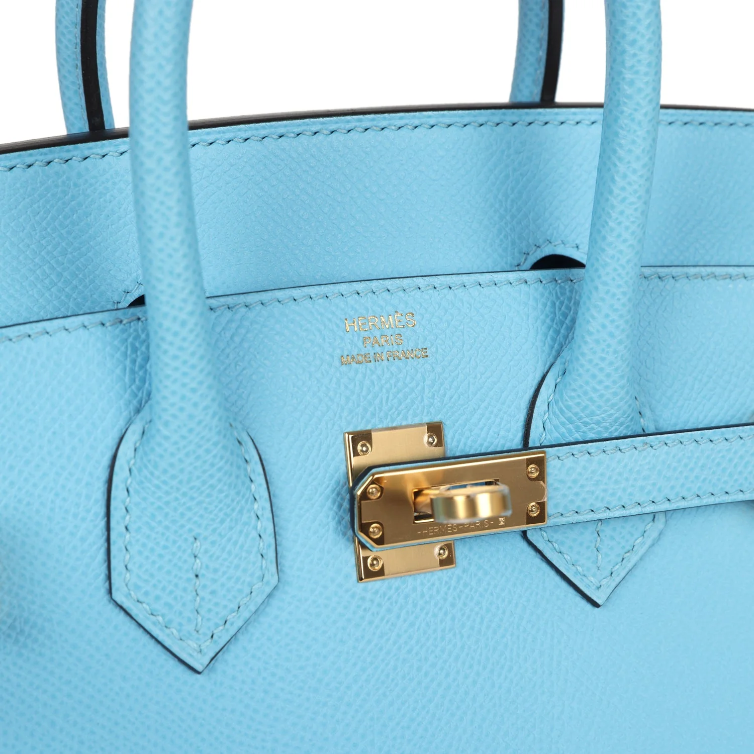 Hermes Birkin Sellier 25 Celeste Epsom Gold Hardware
