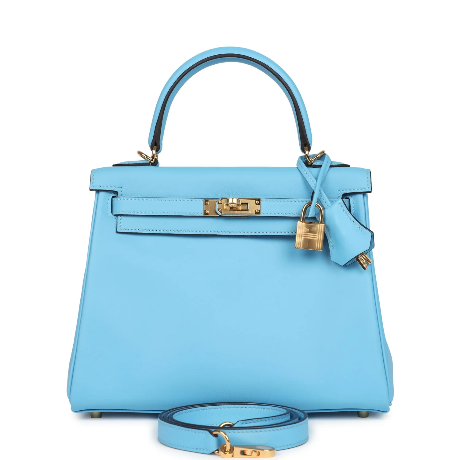 Hermes Kelly Retourne 25 Celeste Swift Gold Hardware