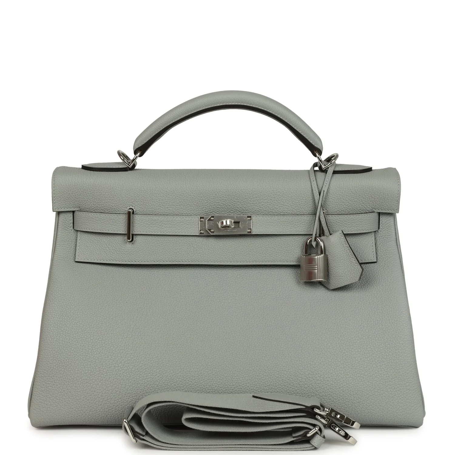 Hermes Kelly 42 Maxi Bleu Glacier Togo Palladium Hardware