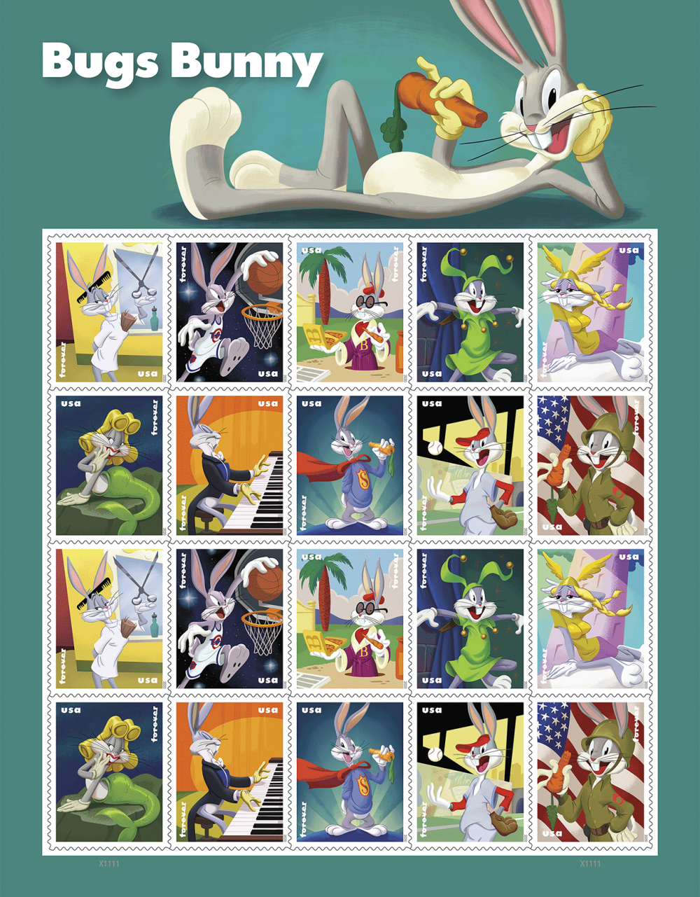 2020 Forever Stamps First Class Postage Stamps Bugs Bunny