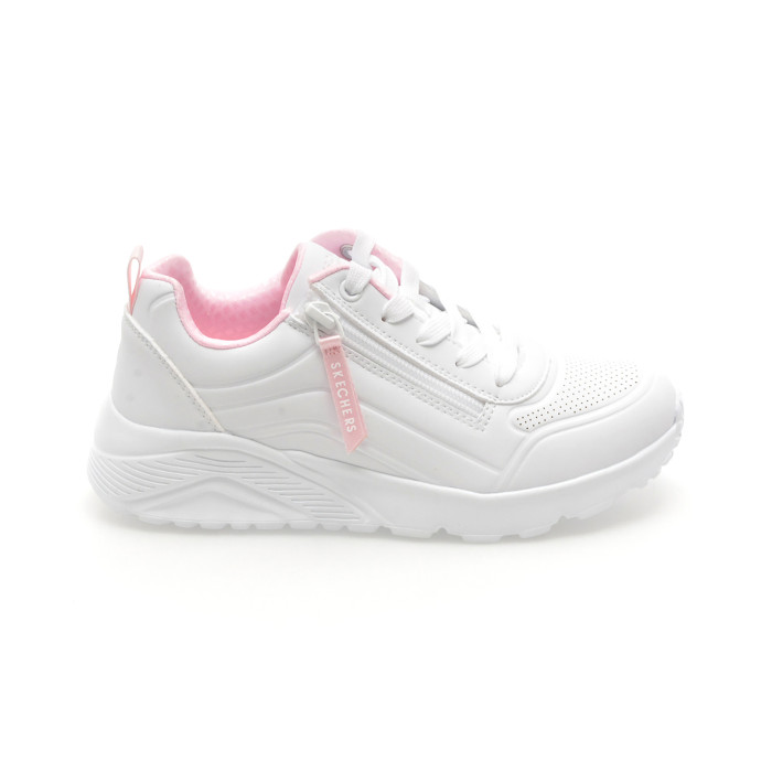 Pantofi sport SKECHERS albi, UNO LITE, din piele ecologica