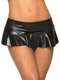 Mapale Wet Look Ruffle Mini Skirt