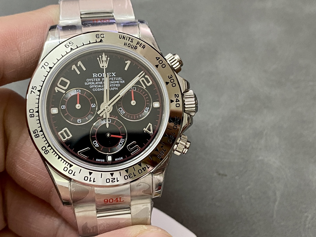 Rolex Cosmograph Daytona 116509 Black Arabic Dial White Gold 40MM Mens Replica Watch