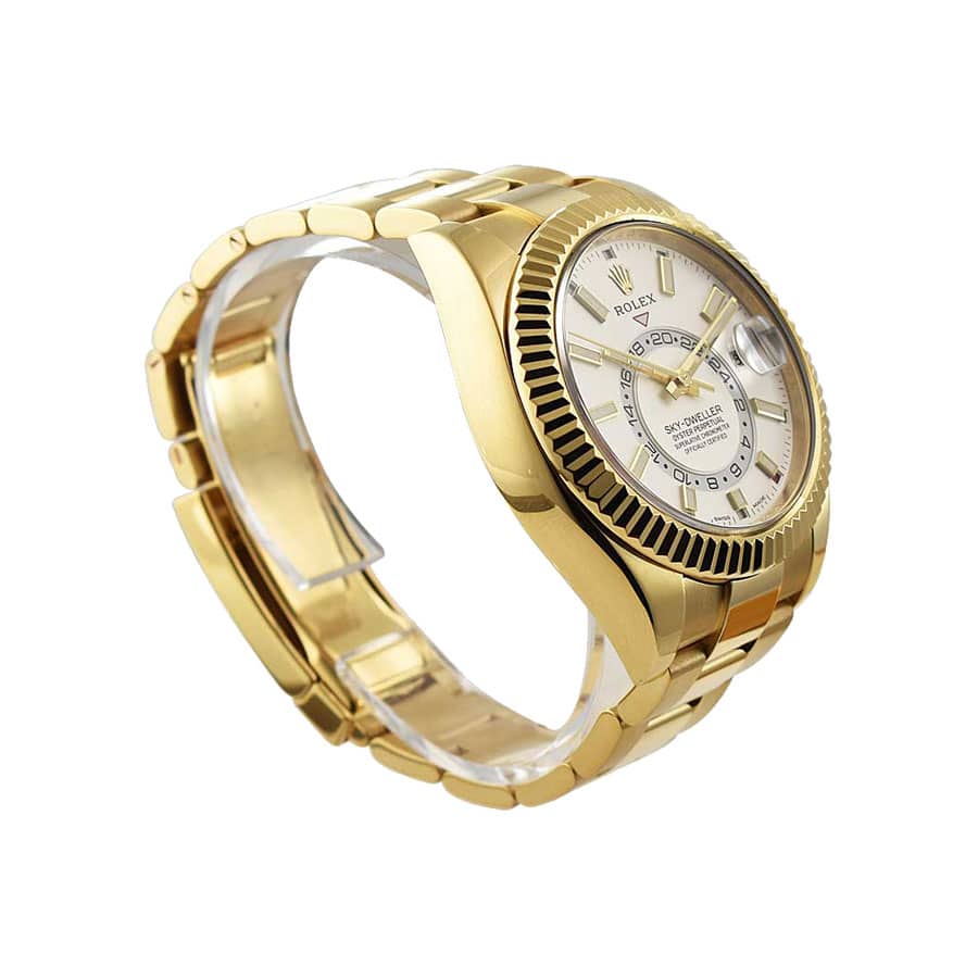 Rolex Sky-Dweller Yellow Gold Fluted Bezel Replica