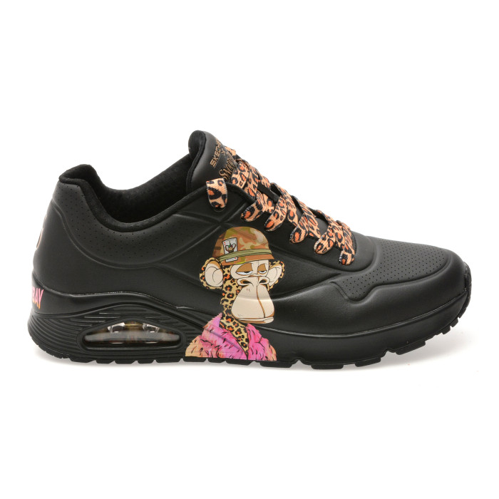 Pantofi sport SKECHERS negri, 251014, din piele ecologica