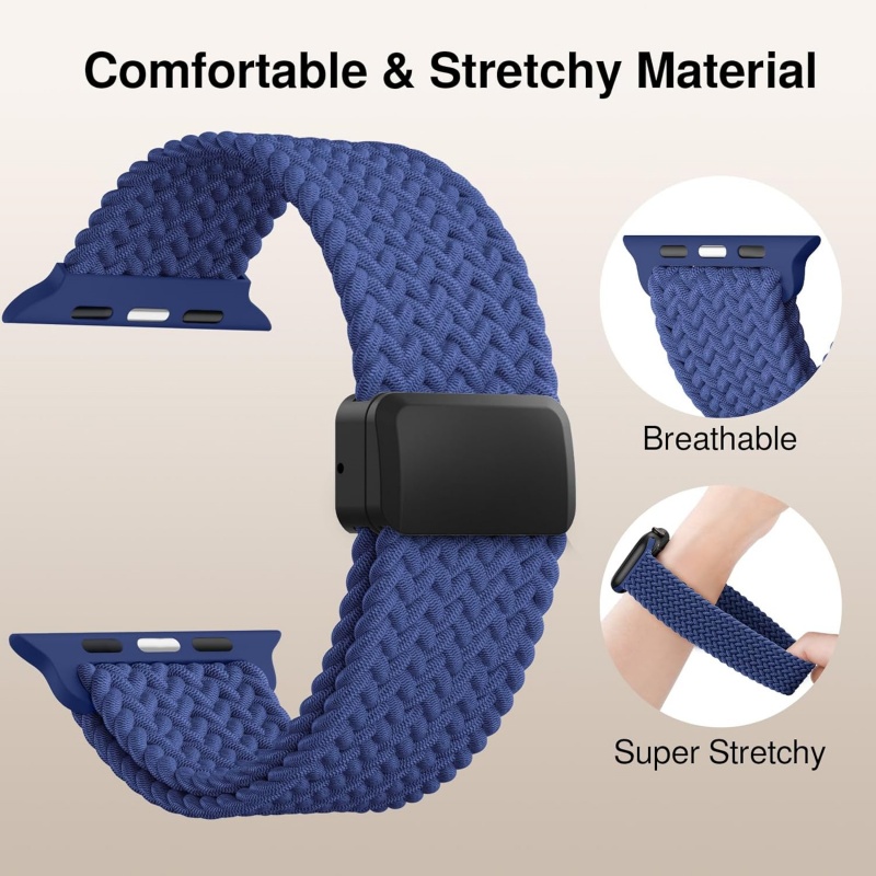 STRAPTIQUE Braided Stretchy Band Compatible with Apple Watch Bands