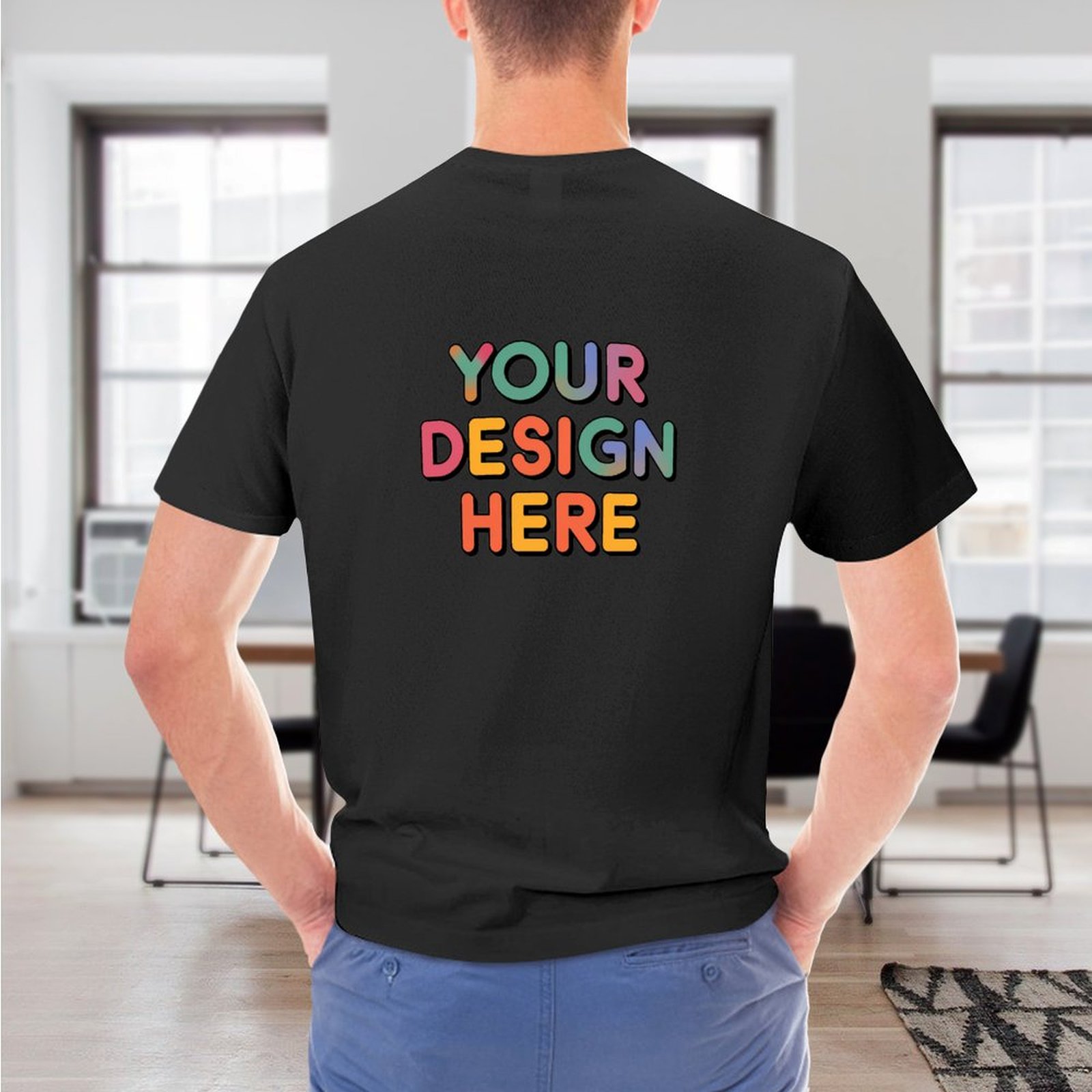 Customized Men’s Gildan T-Shirt Back Print in Pure Cotton