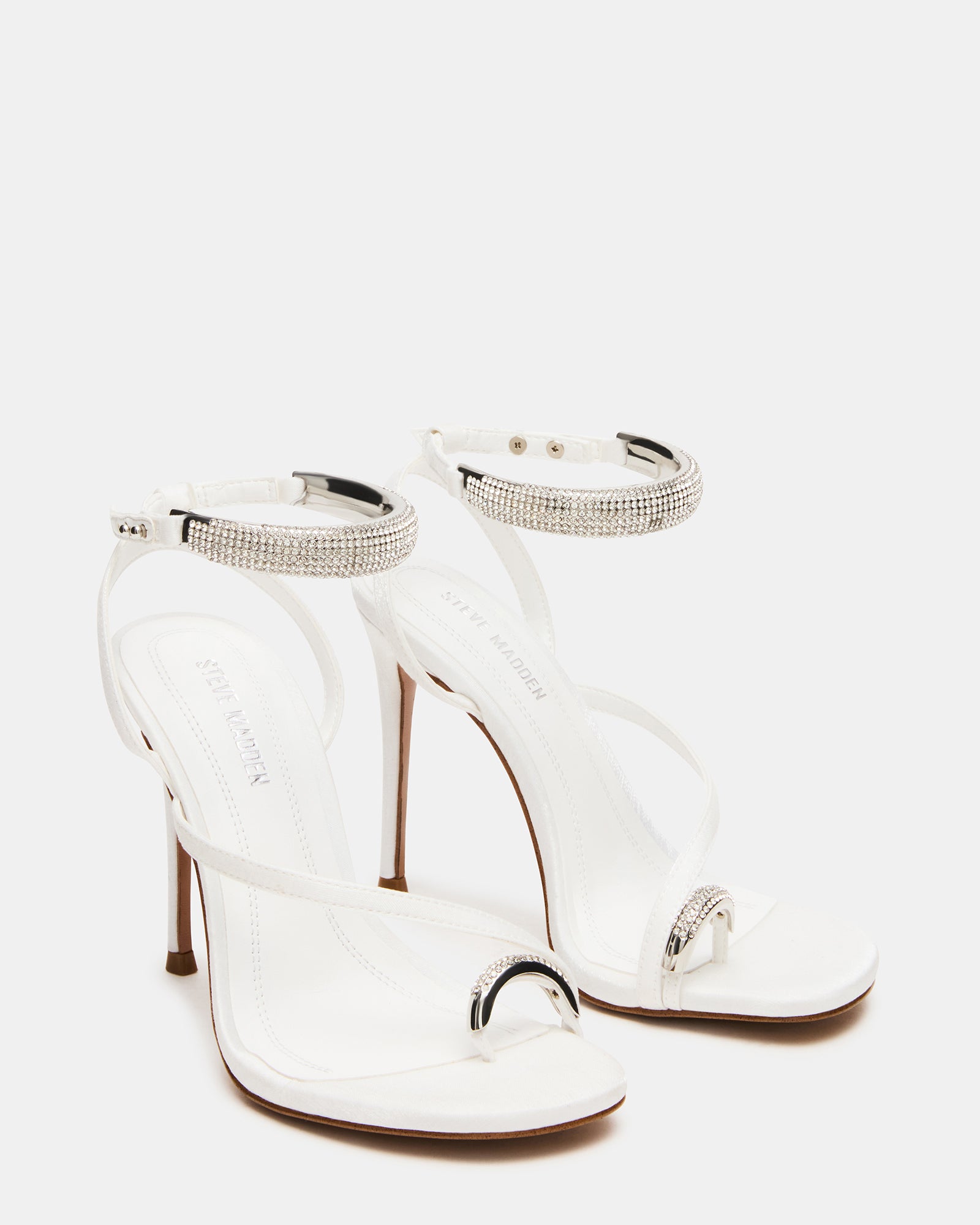 Tia Rhinestones White Satin