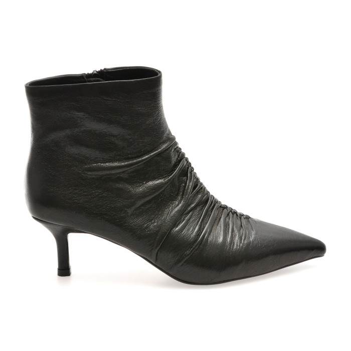 Botine elegante EPICA negre, K200, din piele naturala