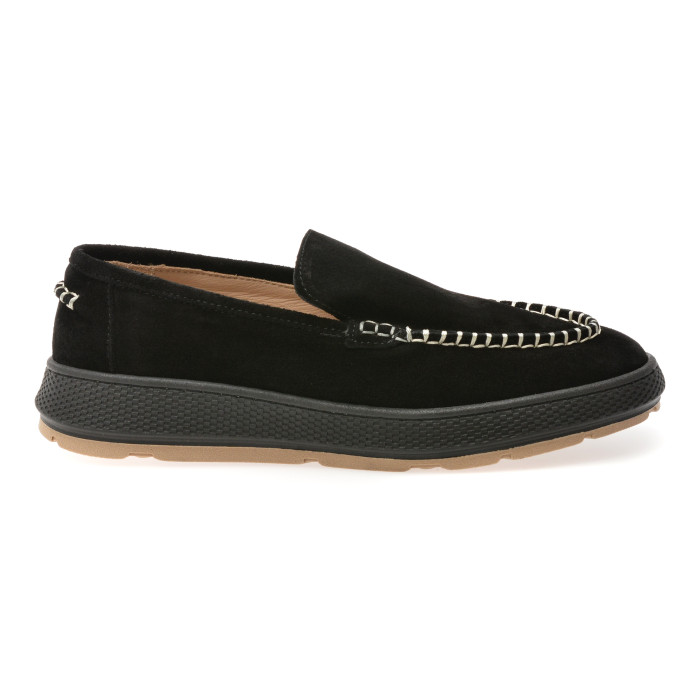 Mocasini IMAGE negri, 4221723, din piele intoarsa