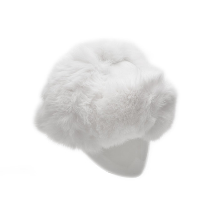 Caciula KLOP alba, ZIMUSKA, din piele naturala