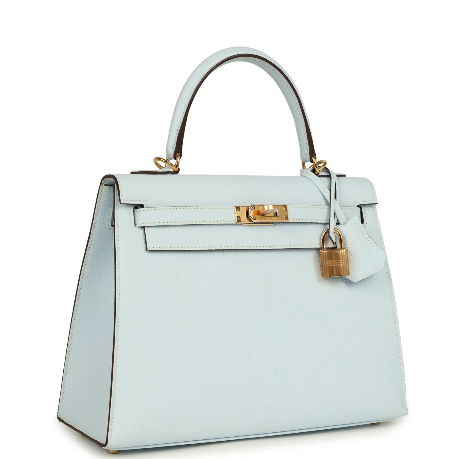 Hermes Kelly Sellier 25 Bleu Brume Epsom Gold Hardware