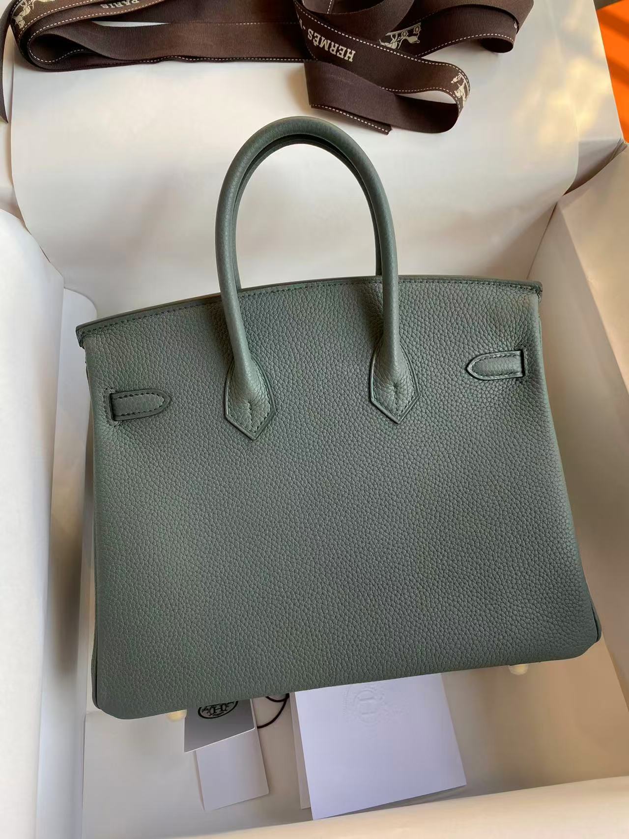 Hermes Birkin 25, almond green Togo customization