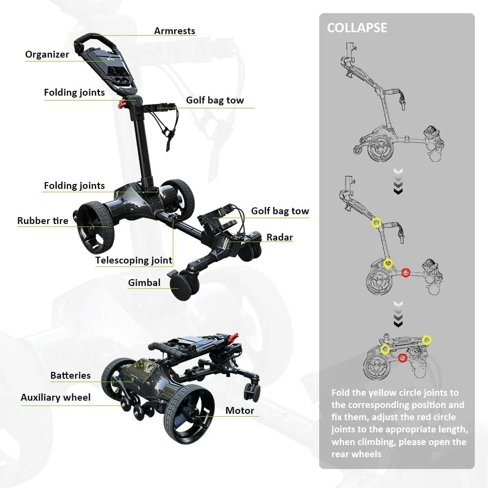 ⏰Liquidation Sale⛳Electric Auto Follow Golf Cart