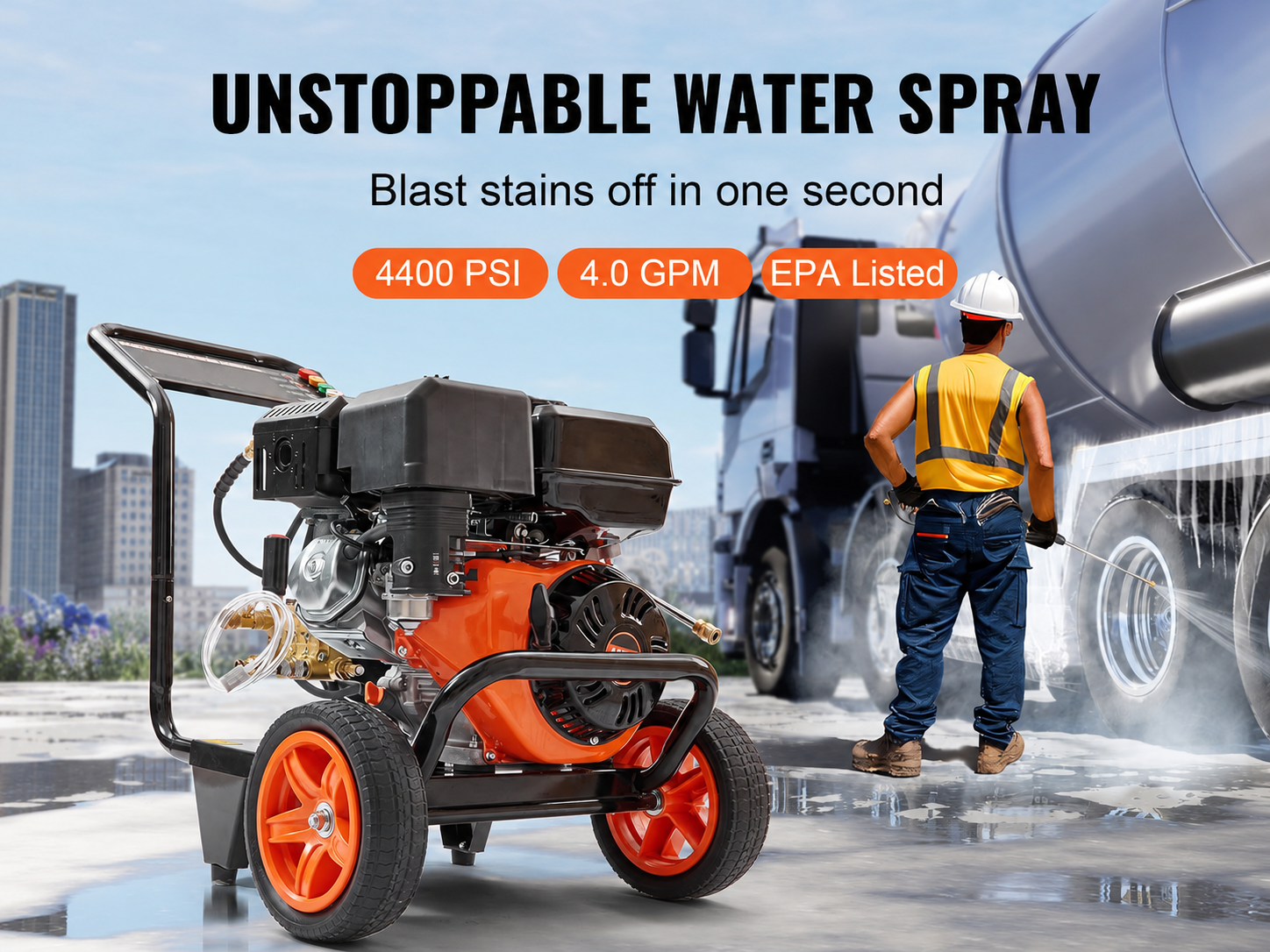 🔥Clearance Sale🔥4400 PSI Gas Pressure Washer – Heavy-Duty Outdoor Cleaning Machine
