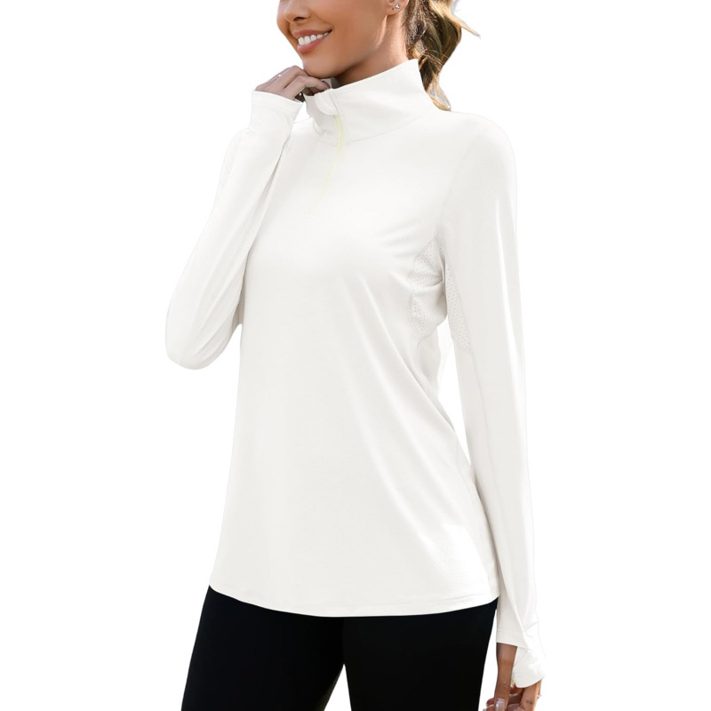 AURETOP Women's 1/4 zip UPF 50+ Sun Shirt SPF Long Sleeve