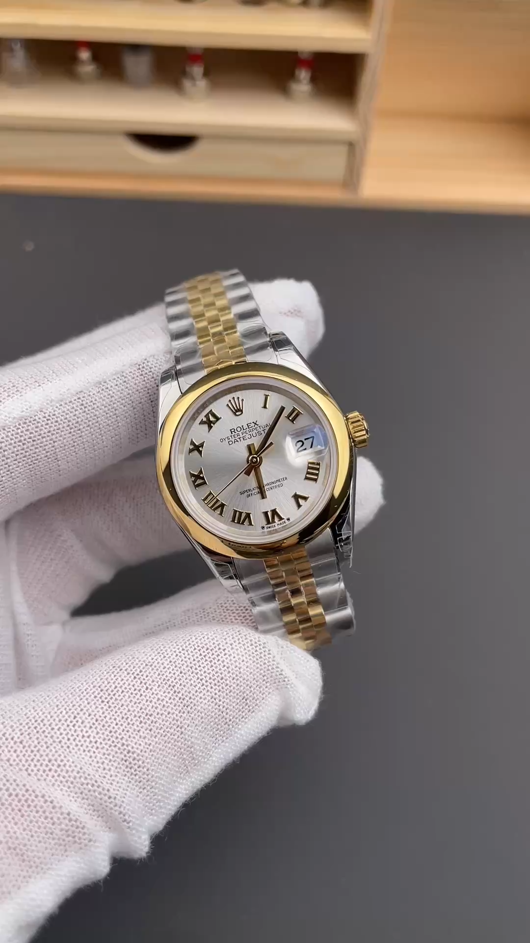 Rolex Lady-Datejust 279163-0005 Silver Roman Dial Replica Watch