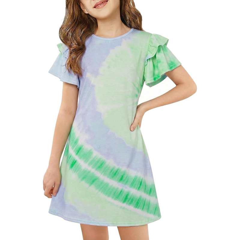 Girls Ruffle Sleeve Dresses