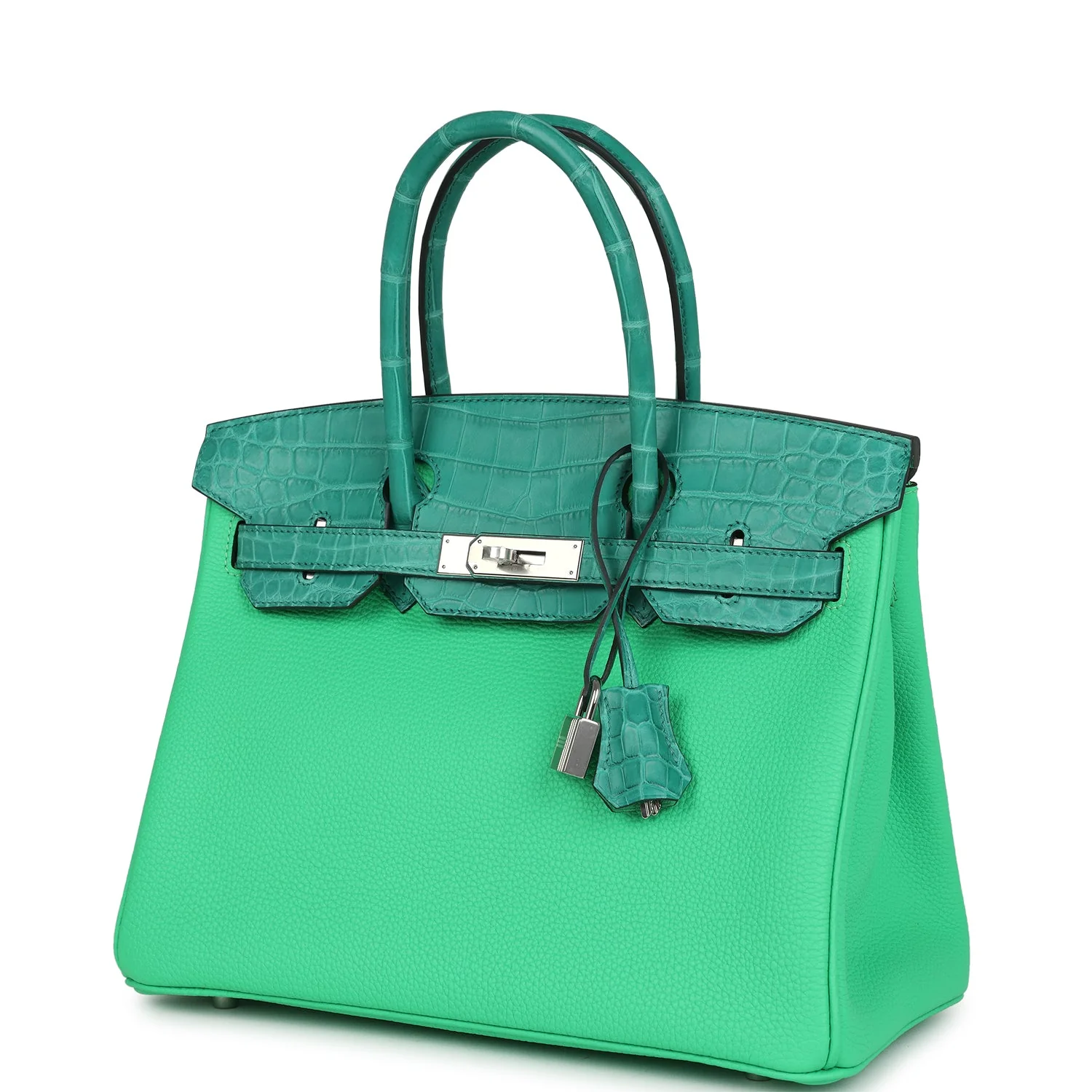 Hermes Birkin 30 Vert Comics Togo and Vert Jade Niloticus Crocodile Touch Palladium Hardware