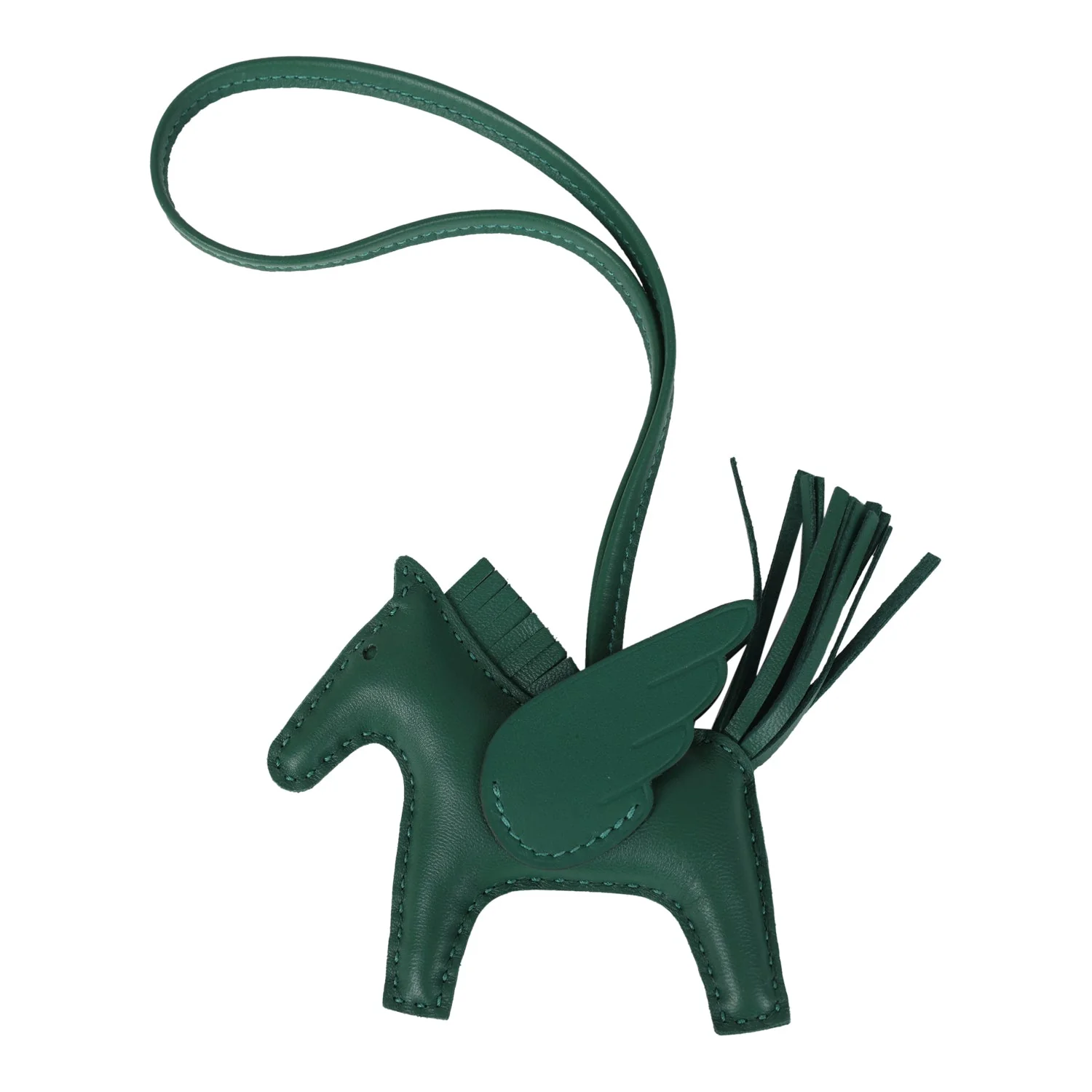 Hermes Pegase Rodeo Bag Charm PM Vert Moyen Milo Lambskin