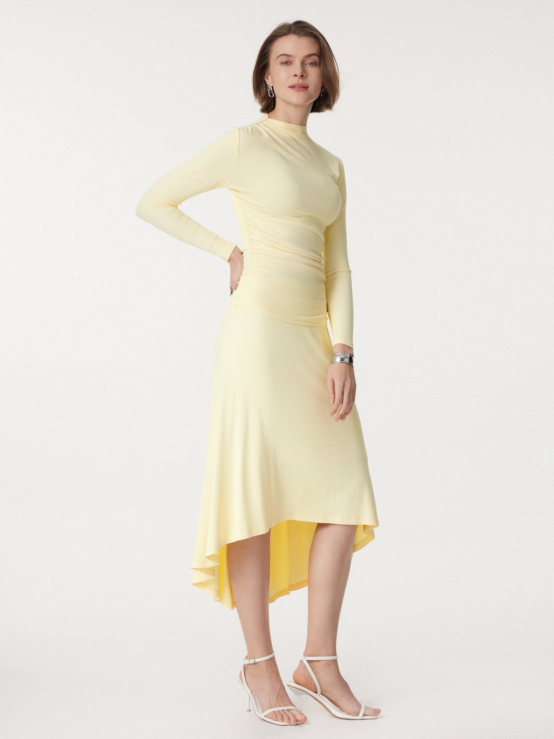 Coastal Flowy High-low Midi Skirt