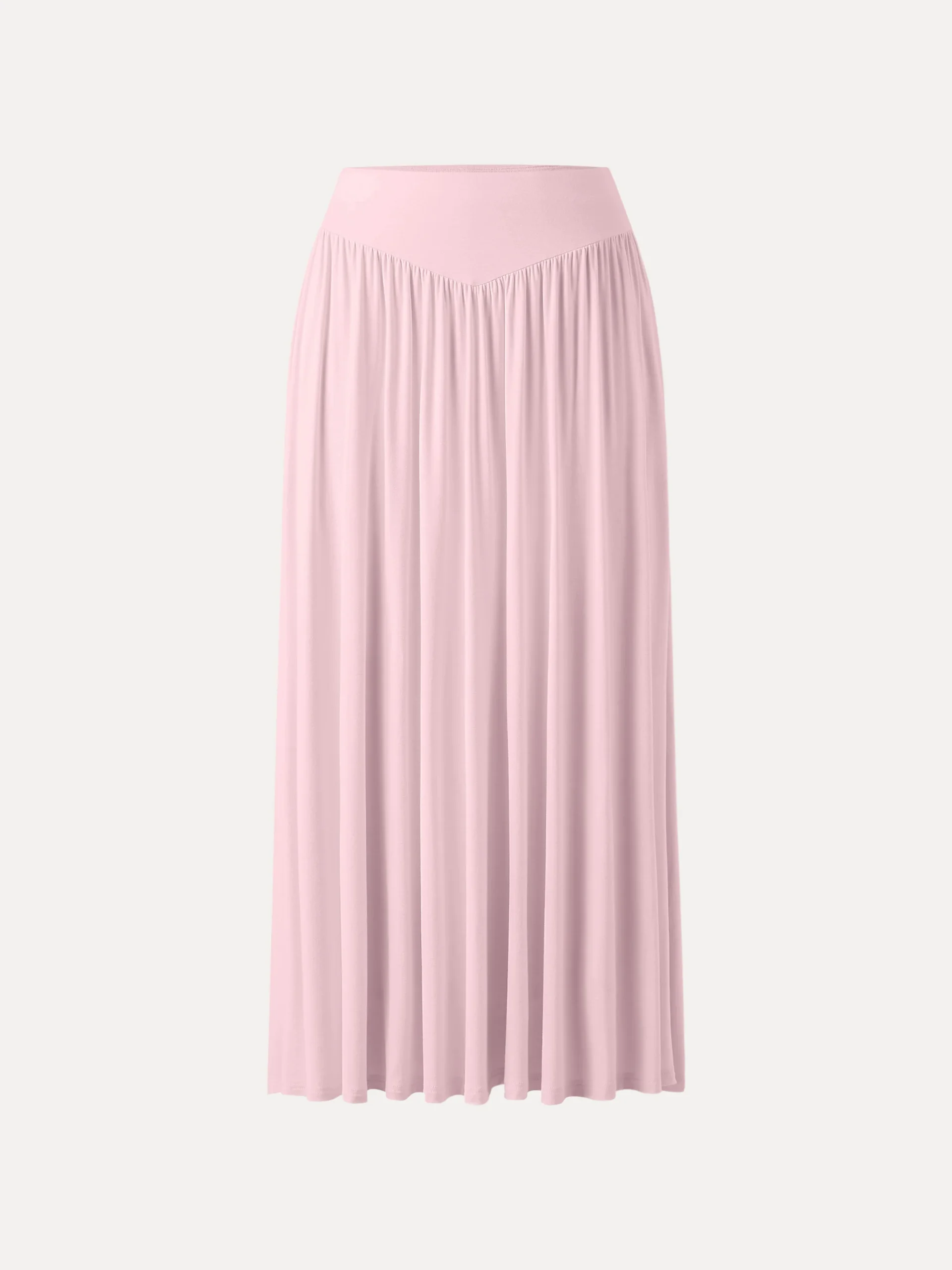 Ultrasoft V-shape Waist Gathred Maxi Circle Skirt with Pockets