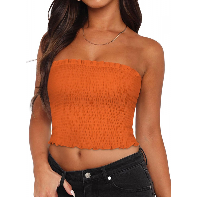 AURETOP Women's Tube Top Summer Strapless Crop Tops
