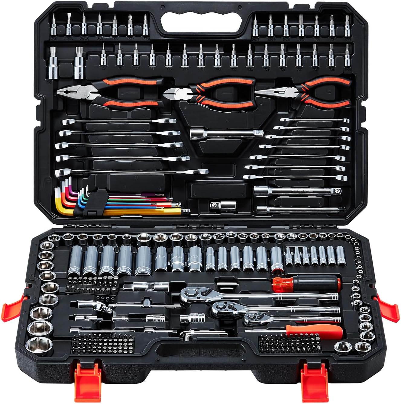 🔥 Last Day For Clearance！ !Mechanics Tool Set, 450-Piece Mechanic Tool Kit, 1/4 in, 3/8 in, and 1/2 in Drive,
