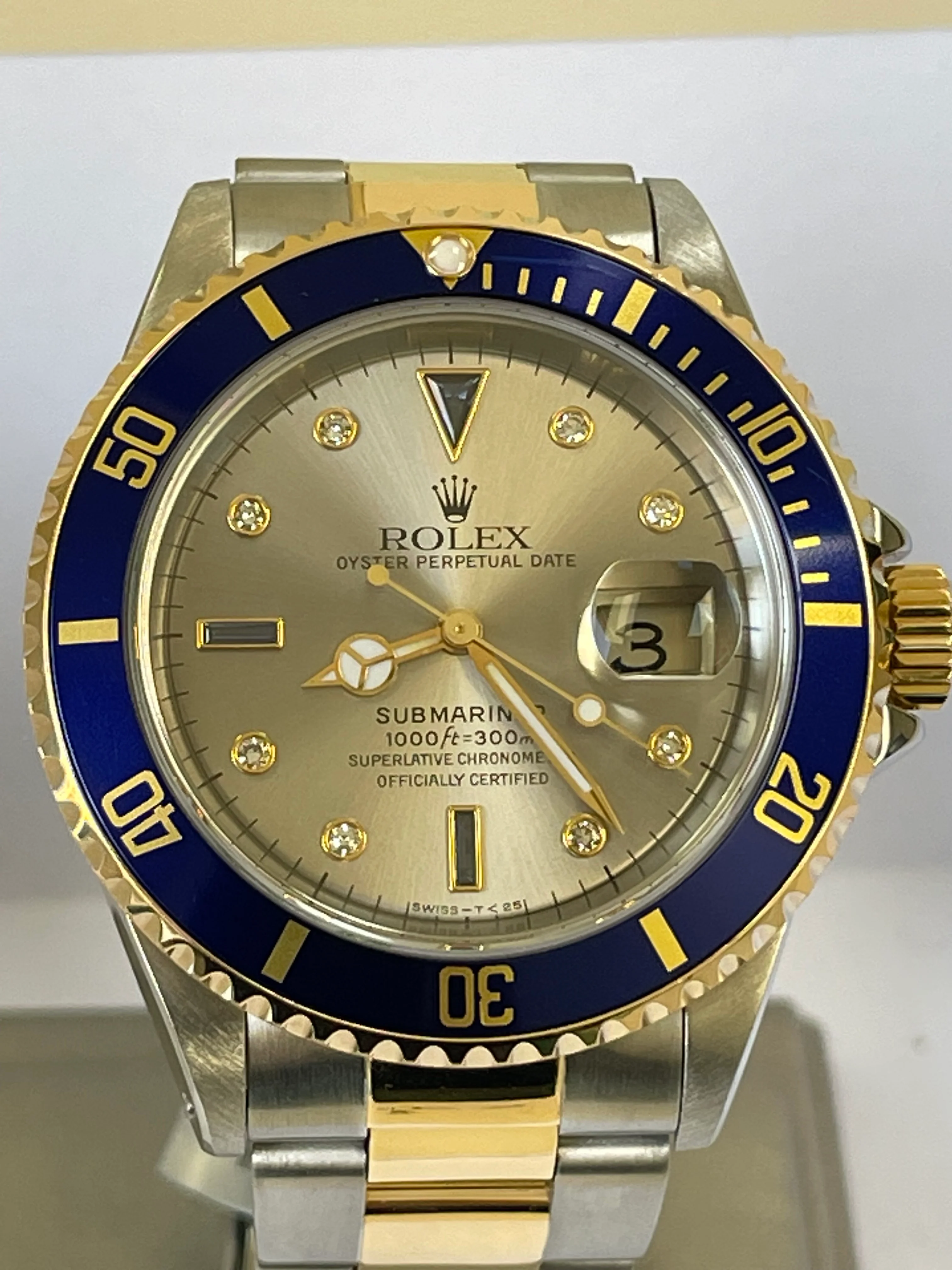 Rolex,Submariner Steel and Gold Submariner Date - 1997 - Grey Serti Dial - Pre Ceramic - 16613