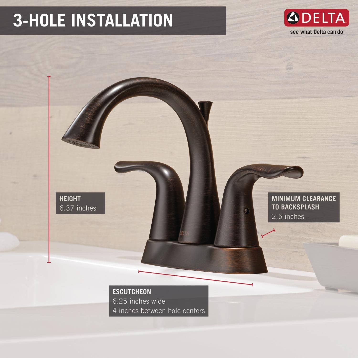 Delta 2538-MPU-DST Lahara Two Handle Centerset Bathroom Faucet, Chrome