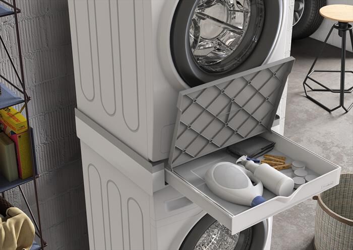 MELICONI - Kit sovrapposizione lavatrice TORRE DUO-Tecnopolimero bianco e grigio