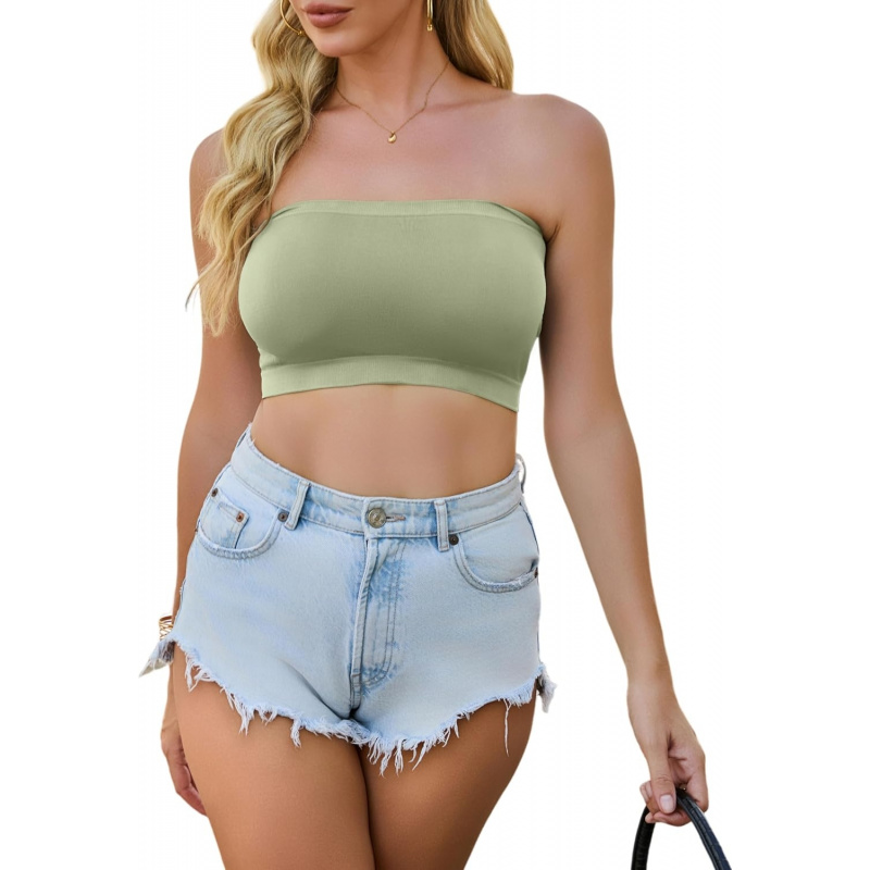 AURETOP 4 Pieces Tube Top Strapless Tops