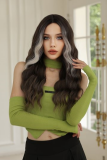 Women's long straight wig with realistic human hair, super natural and lifelike, suitable for both sweet and edgy styles, perfect for everyday wear.