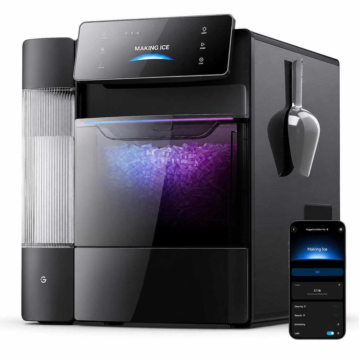 🔥Summer Deal🔥 Nugget Ice Maker – Soft Chewable Ice in 6 Minutes
