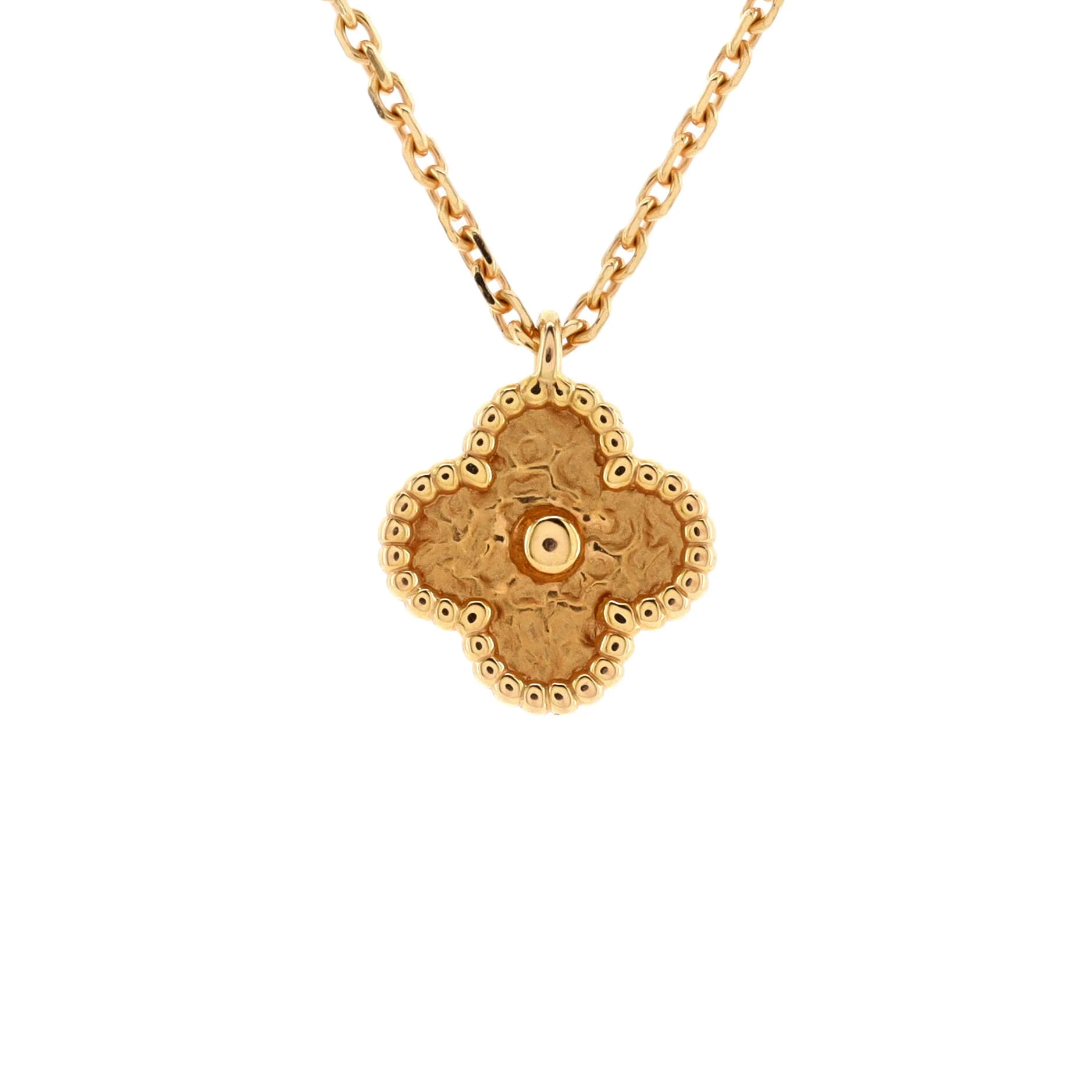 Sweet Alhambra Pendant Necklace 18K Yellow Gold