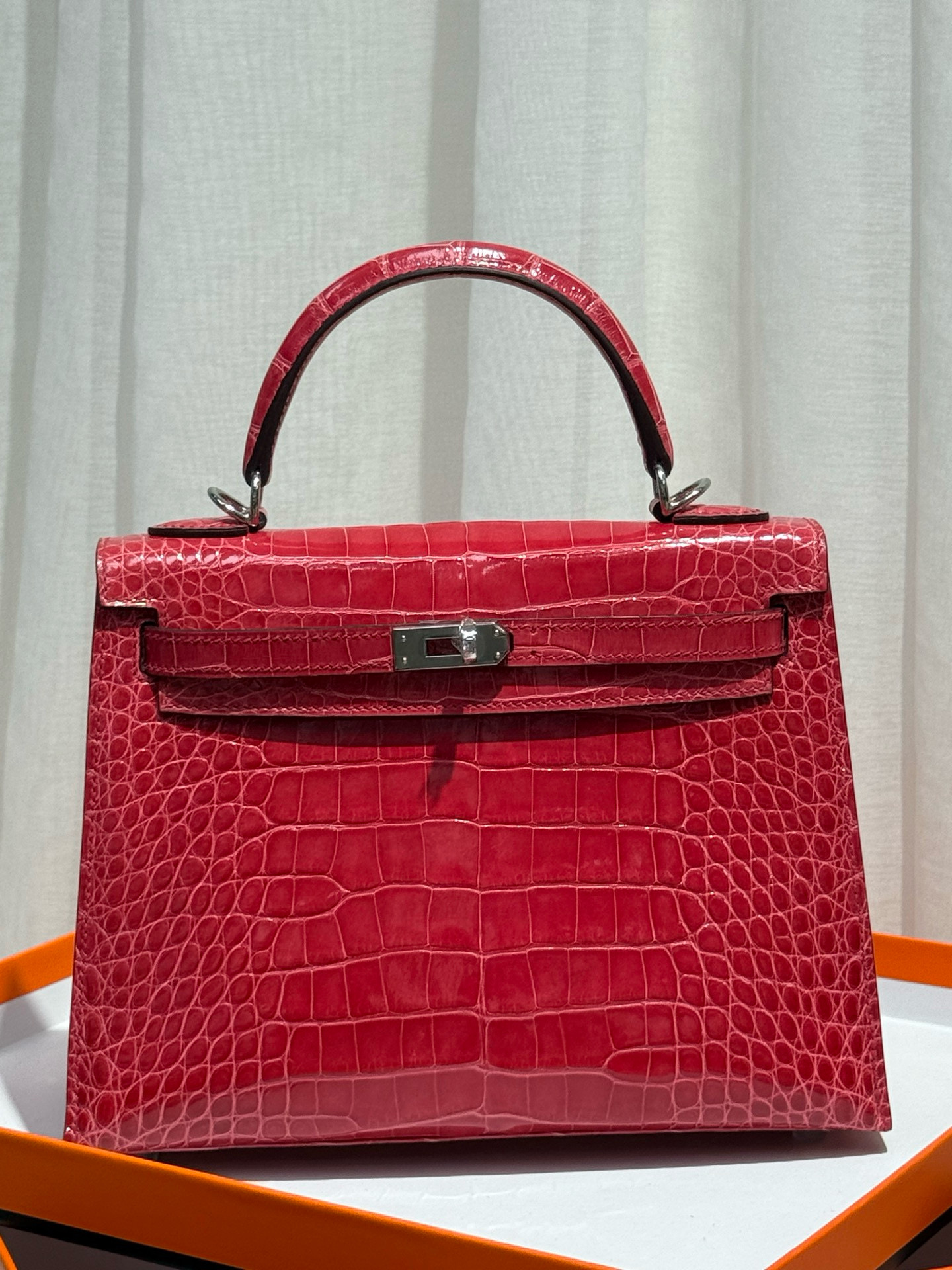 Hermès Kelly 25 Alligator red customization（alligator）