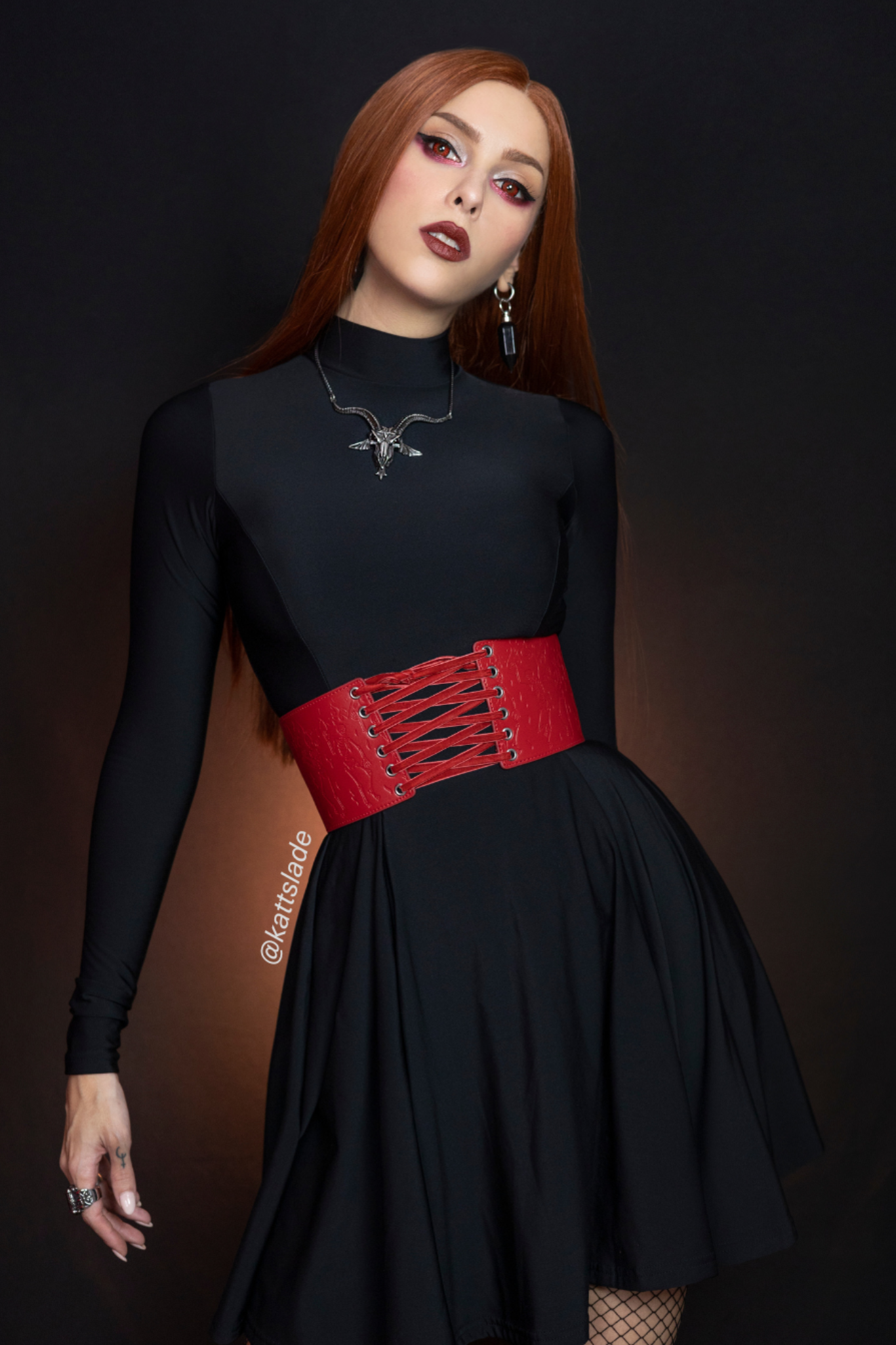 Women’s Black Long Sleeve Mini Skater Dress