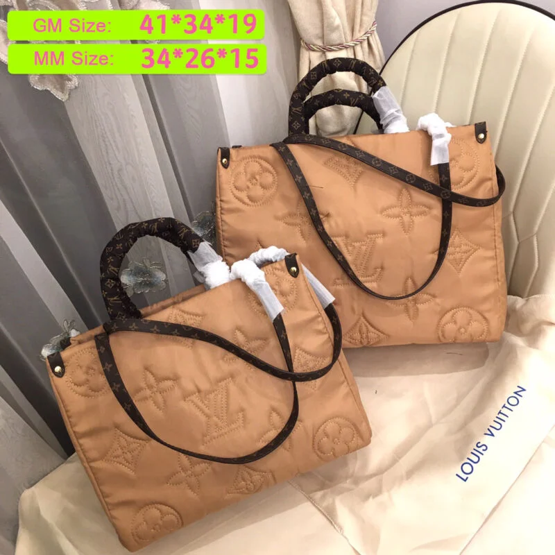 Louis Vuitton Onthego Gm Tote Bag- Beige