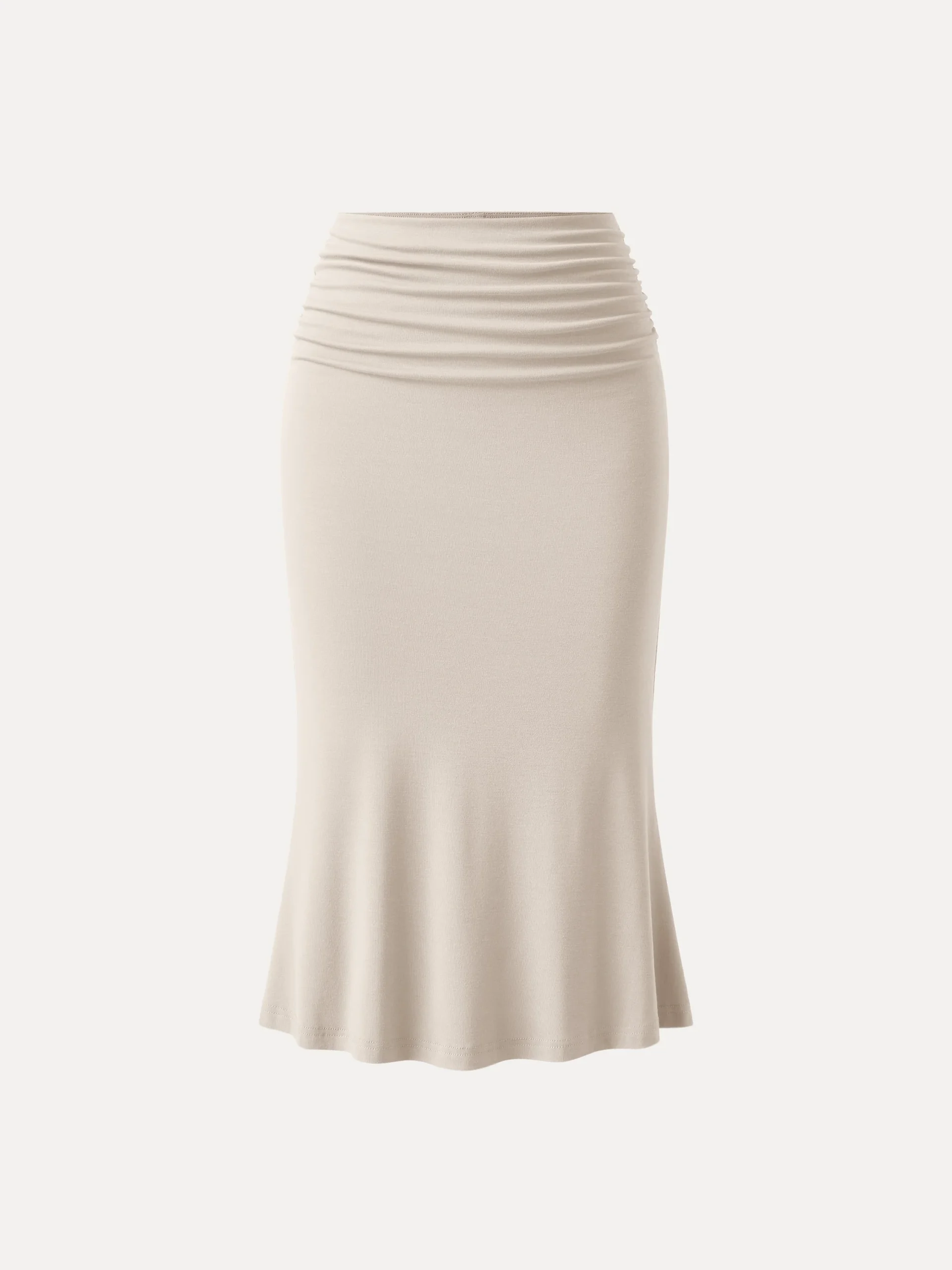 Ruched Side Mermaid Midi Skirt