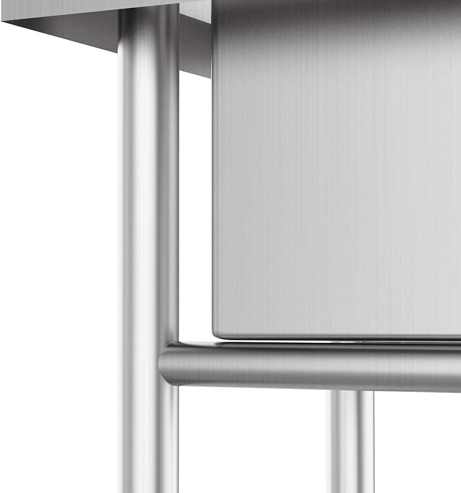 Bonnlo 3-Compartment 304 Stainless Steel Utility Sink Commercial Grade Laundry Tub Culinary Sink for Outdoor Indoor, Garage, Restaurant, Kitchen, Laundry/Utility Room - 39” W x 18” D x 37.4” H