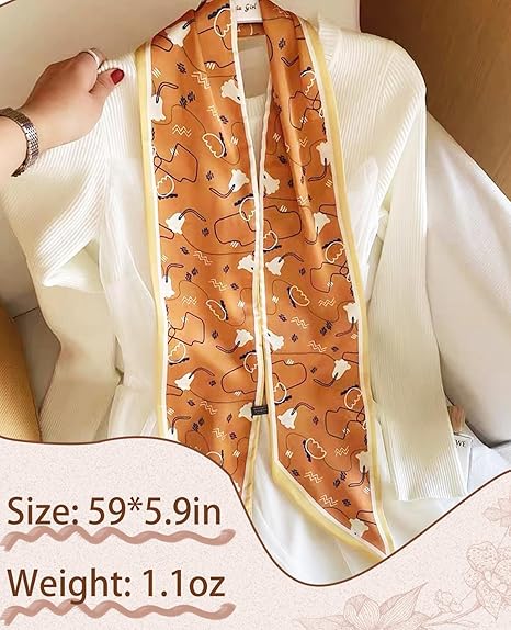 ELOWYNNE Satin Neck Scarf for Women