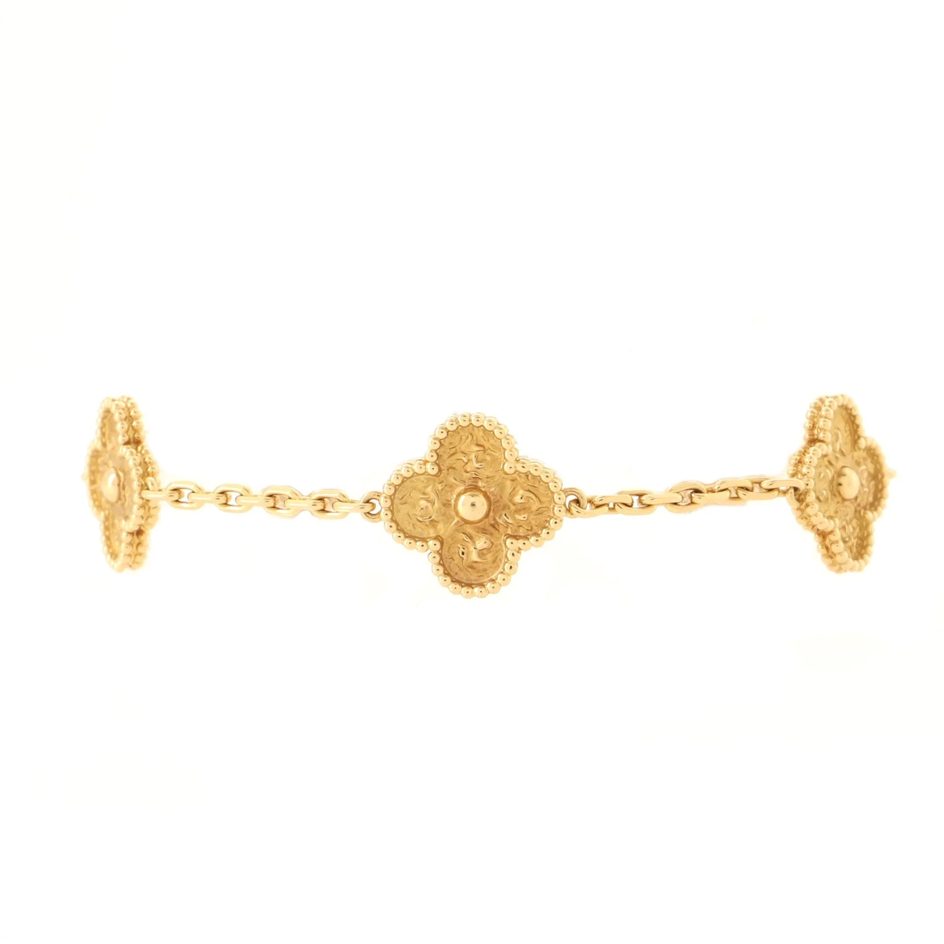 Vintage Alhambra 5 Motifs Bracelet 18K Yellow Gold