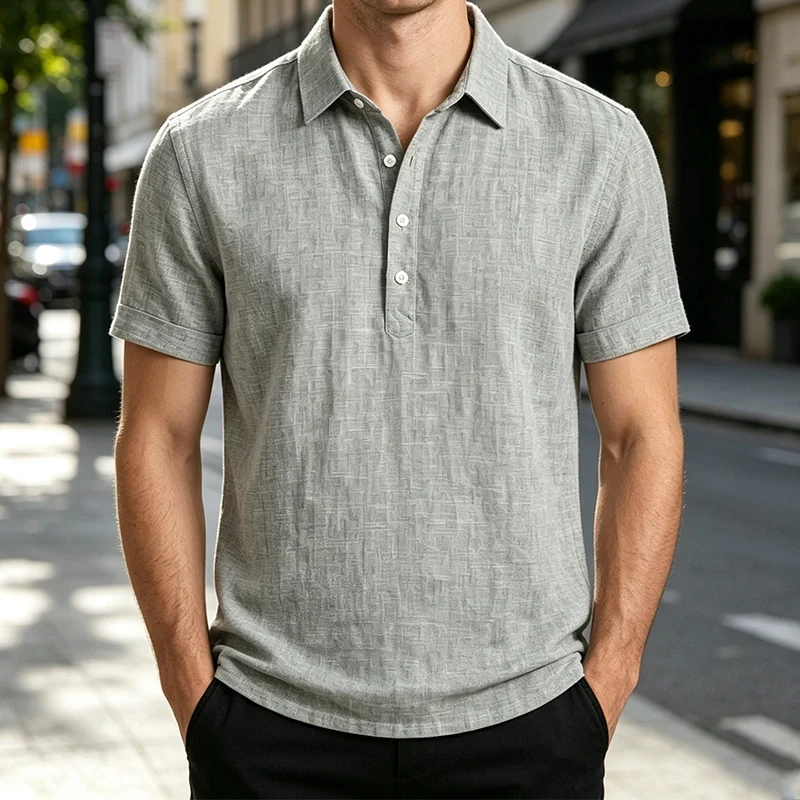 Mivanity Lightweight linen polo shirt