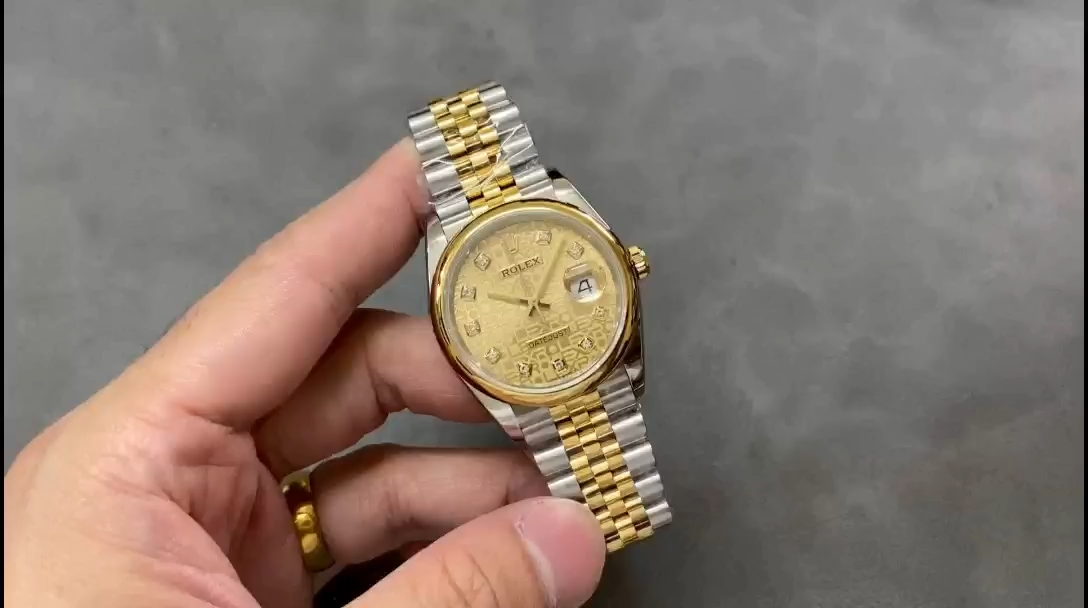 Rolex Datejust 36 Champagne Diamond 116203 0173 Women's Watch