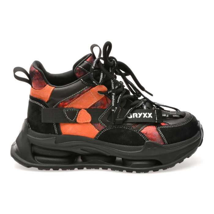 Ghete GRYXX negre, 36889, din piele naturala