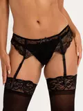 Lovehoney Love Me Lace Suspender Belt Black