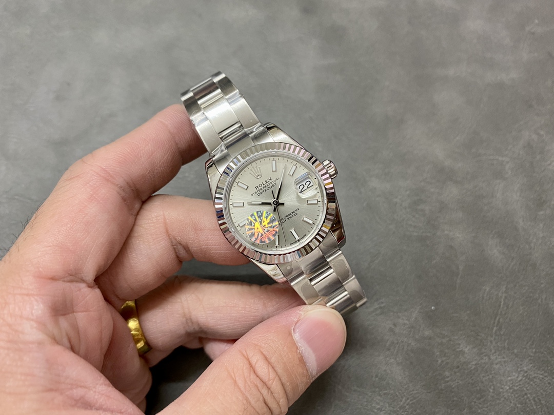 Rolex Datejust 31 Stainless Steel and White Gold Silver Dial M278274 0011 Women's Watch