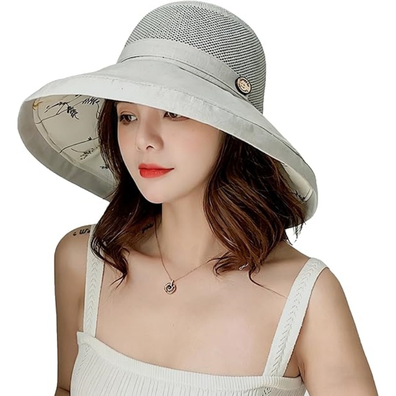 Women's Wide-Brim Mesh-Sun-Hat